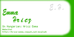 emma hricz business card